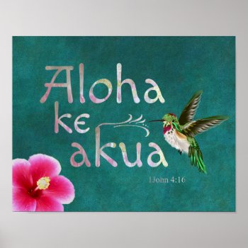 Hummingbird Hawaiian Bible Verse Poster by Walnut_Creek at Zazzle