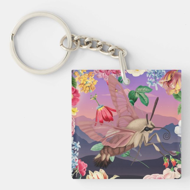 Hummingbird Hawk Moth Keychain (Front)