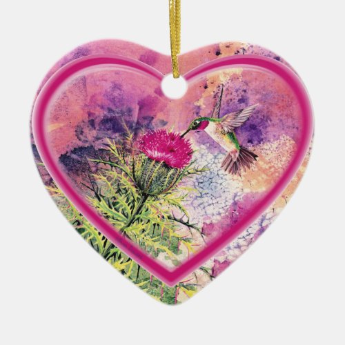Hummingbird Heart Ornament