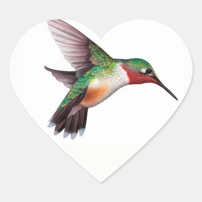 Hummingbird Heart Sticker (Front)