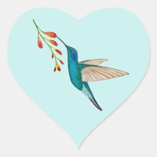 Hummingbird Heart Sticker