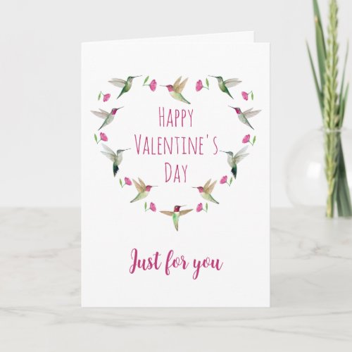 Hummingbird Heart Valentines Day Card