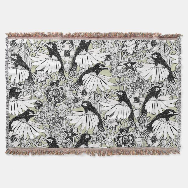 hummingbird heaven fern throw blanket (Front)