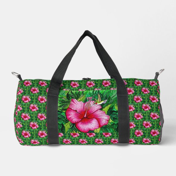 Hummingbird Hibiscus Duffle Bag