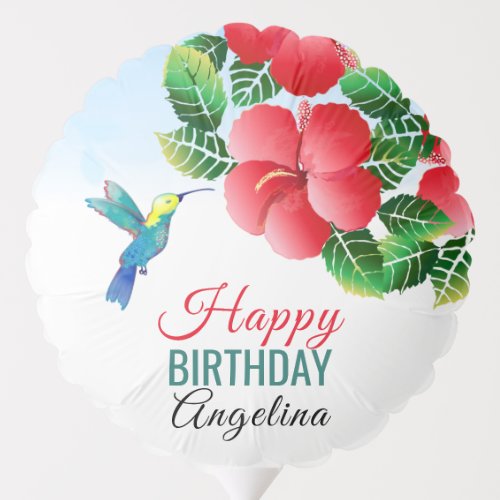 Hummingbird Hibiscus Hawaiian Tropical Event Balloon