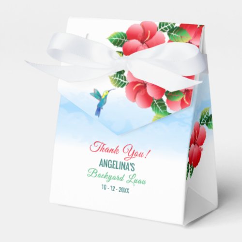 Hummingbird Hibiscus Hawiian Tropical  Event Favor Boxes