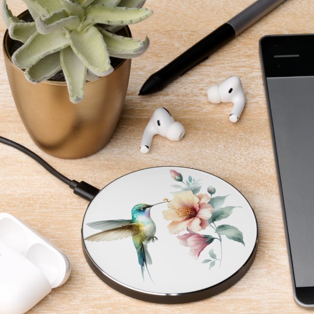 Hummingbird & Hibiscus Wireless Charger (Desk 2)