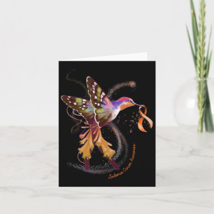 Hummingbird Hold Orange Ribbon Leukemia Awareness Card