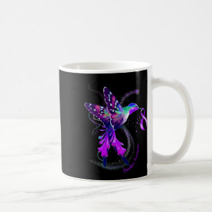 Hummingbird Hold Purple Ribbon Overdose Awareness Coffee Mug