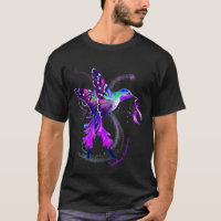 Hummingbird Hold Purple Ribbon Overdose Awareness 