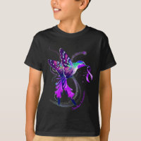 Hummingbird Hold Purple Ribbon Overdose Awareness