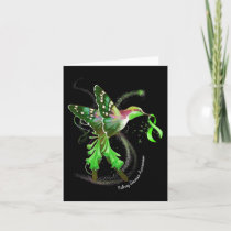 Hummingbird Holding Green Ribbon Kidney Disease Aw Card