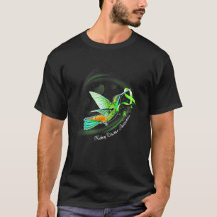 Hummingbird Holding Green Ribbon Kidney Disease Aw T-Shirt