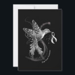Hummingbird Holding White Ribbon Lung Cancer Aware Save The Date<br><div class="desc">This is a great gift for someone with cancer. If you are looking for a gift to give to a friend or family member with cancer,  this is the perfect choice. They will love this gift after receiving it from you.</div>