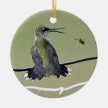 Hummingbird &amp; Honey Bee Ceramic Ornament at Zazzle