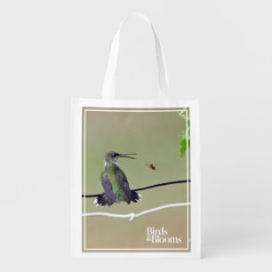 Hummingbird & Honey Bee Reusable Grocery Bag