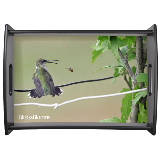 Hummingbird & Honey Bee Serving Tray (Front)