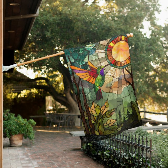 Hummingbird House Flag (In SItu)