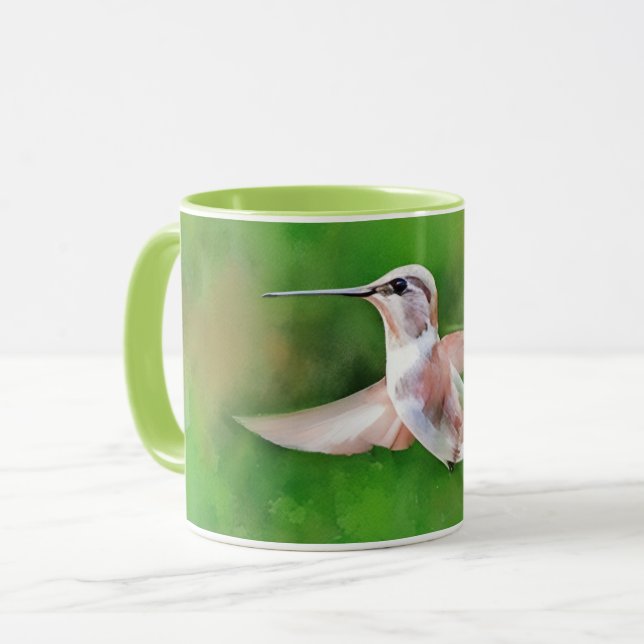 Hummingbird Hover Nature Art Mug Cup (Front Left)