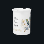 Hummingbird Hydrangea Flowers  Beverage Pitcher<br><div class="desc">Hummingbird Hydrangea Flowers personalized</div>