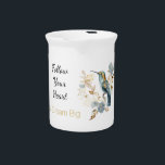 Hummingbird Hydrangea Flowers  Beverage Pitcher<br><div class="desc">Hummingbird Hydrangea Flowers personalized</div>