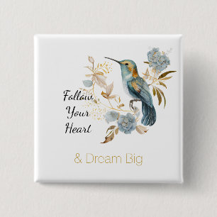 Hummingbird Hydrangea Flowers   Button