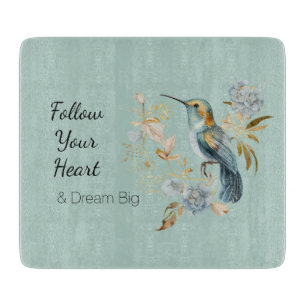 Hummingbird Hydrangea Flowers  Cutting Board