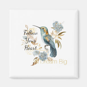 Hummingbird Hydrangea Flowers   Magnet