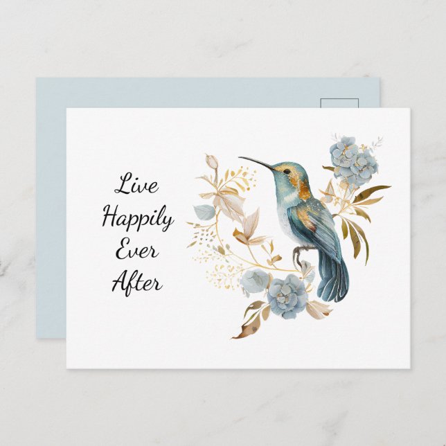 Hummingbird Hydrangea Flowers   Postcard (Front/Back)