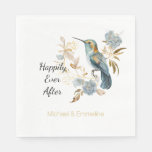 Hummingbird Hydrangea Flowers Wedding Napkins