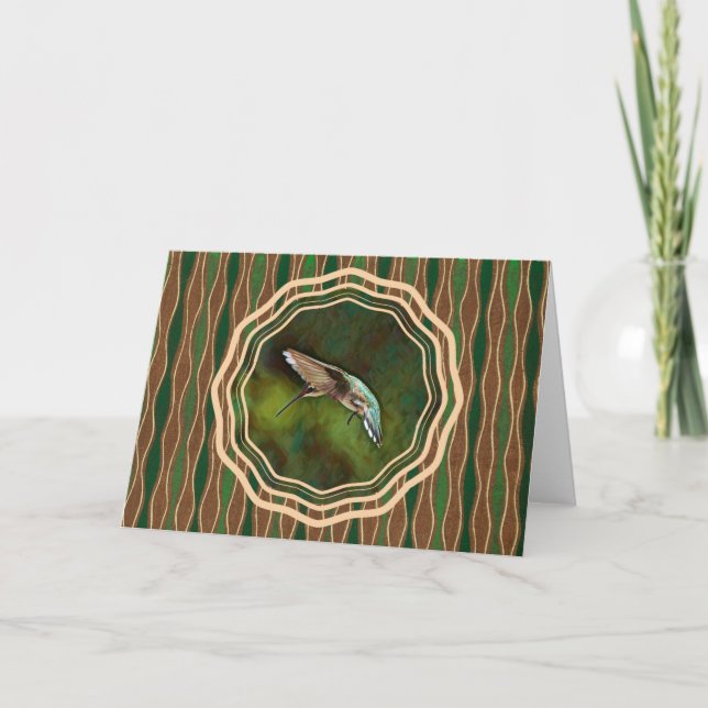 Hummingbird in Flight Art Note Card (Front)