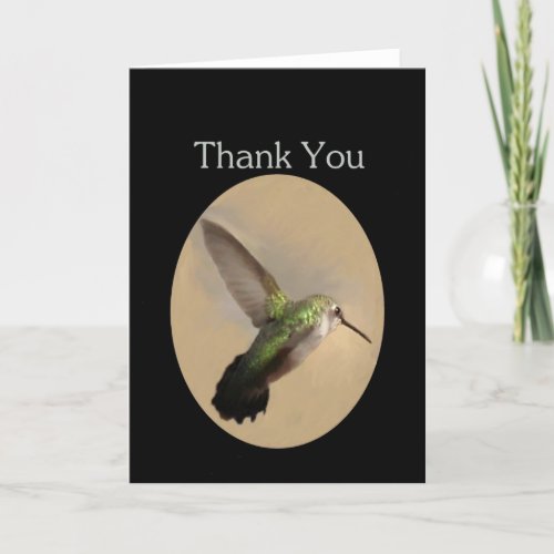 Hummingbird in Flight Blank Thank You Card