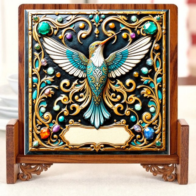 hummingbird in flight  ceramic tile (Creator Uploaded)