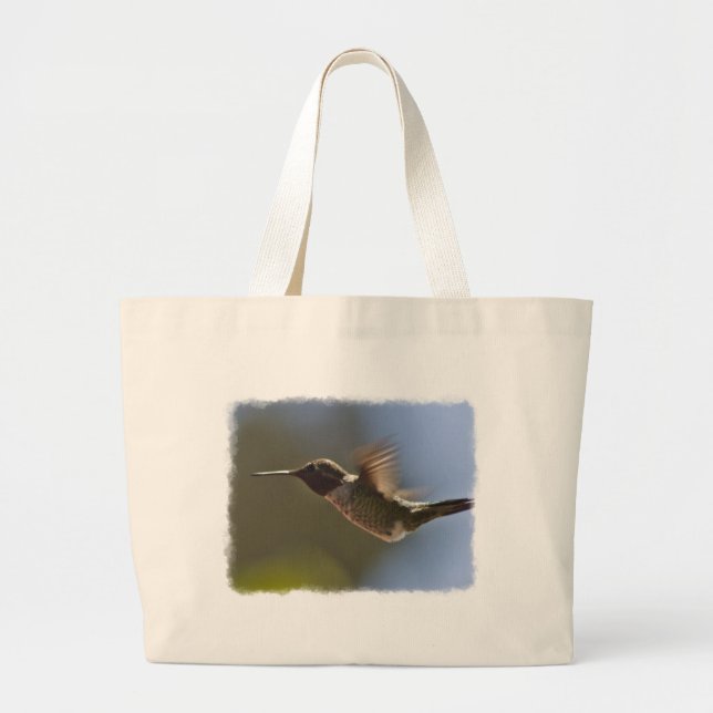 Hummingbird in Flight Large Tote Bag (Front)