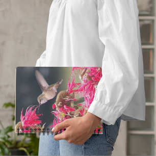 Hummingbird in Flight Over Flowers Planner