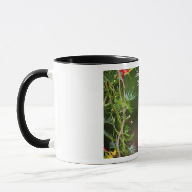Hummingbird in Flight Psalm 118:24 Bible Verse Mug (Left)