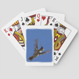 Hummingbird in Flight White Edge Poker Cards