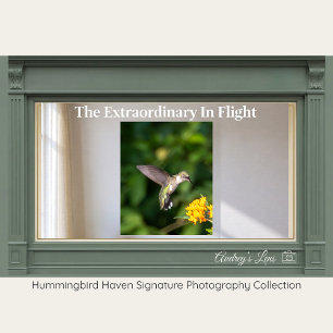Hummingbird In Lantana Gift For Her - Fine Art Canvas Photo Tile