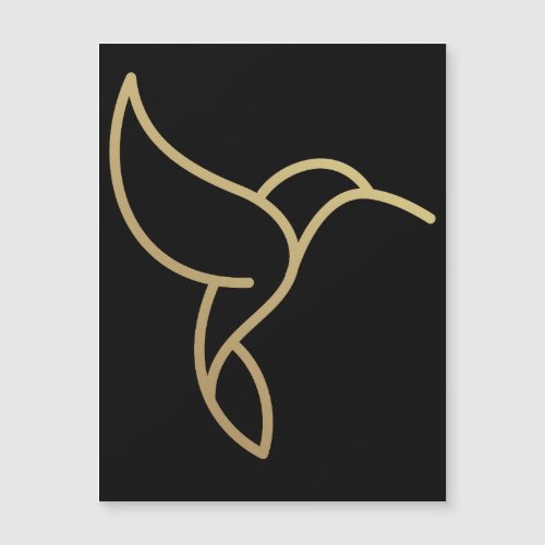 Hummingbird in Monoline Style _ Gold on Black