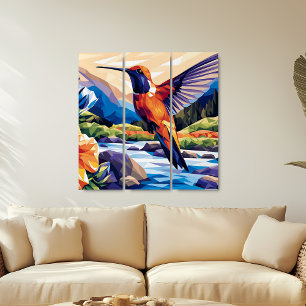 Hummingbird in Mountains Wall Art