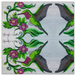 Hummingbird in Pink Flowers Fabric