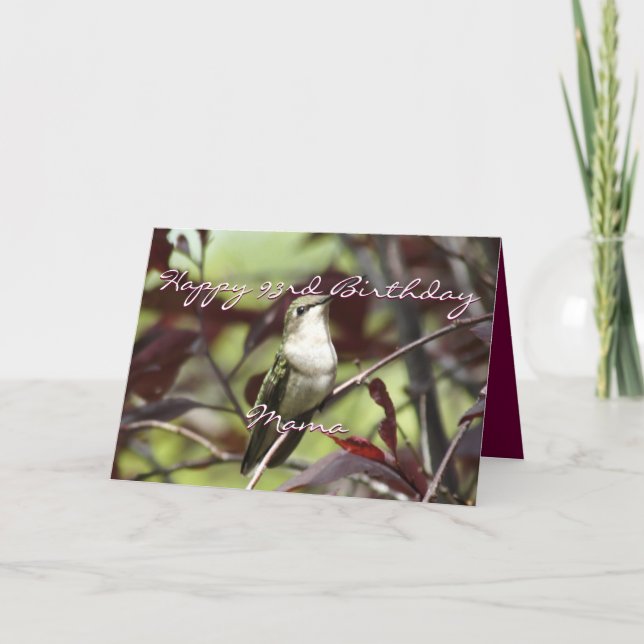 Hummingbird in Plum Tree- customize Card (Front)