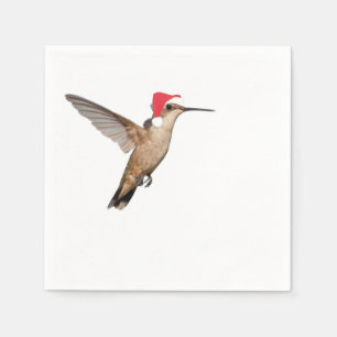 Hummingbird in Santa Hat Napkins