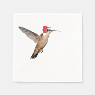 Hummingbird in Santa Hat Napkins