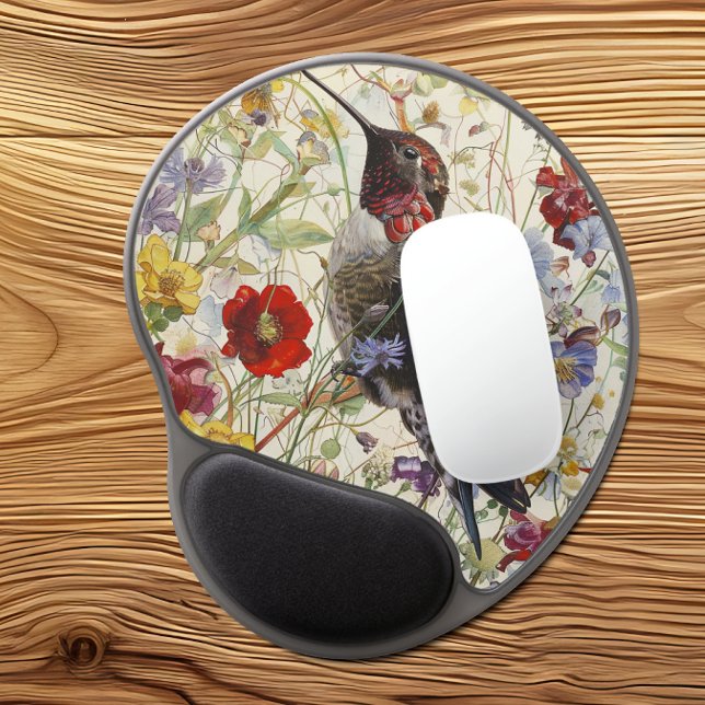 Hummingbird in wildflowers gel mouse pad (Creator Uploaded)