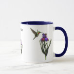 Hummingbird Iris Flower Mug