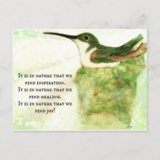 Hummingbird - It is in nature that we find joy! Postcard