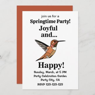Hummingbird Joyful And Happy Bird Lover Springtime