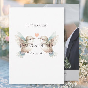 Hummingbird Just Married Add Photo Announcement