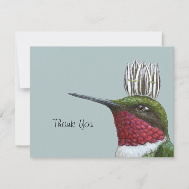hummingbird king thank you flat card (Front)